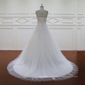 Brilliant Beaded V Neckline A-Line Bridal Dress